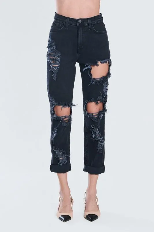 Savage Distressed Mom Jeans