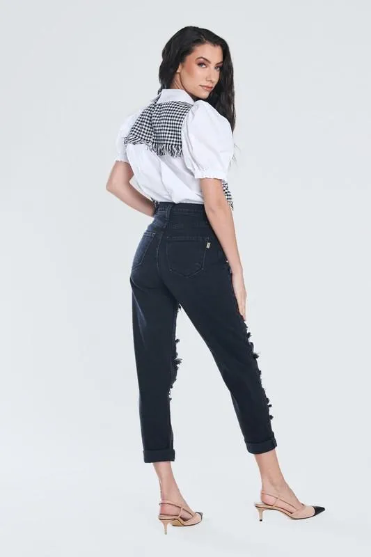 Savage Distressed Mom Jeans