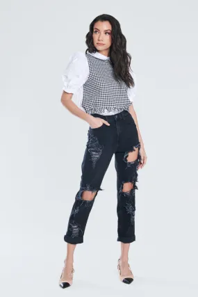 Savage Distressed Mom Jeans