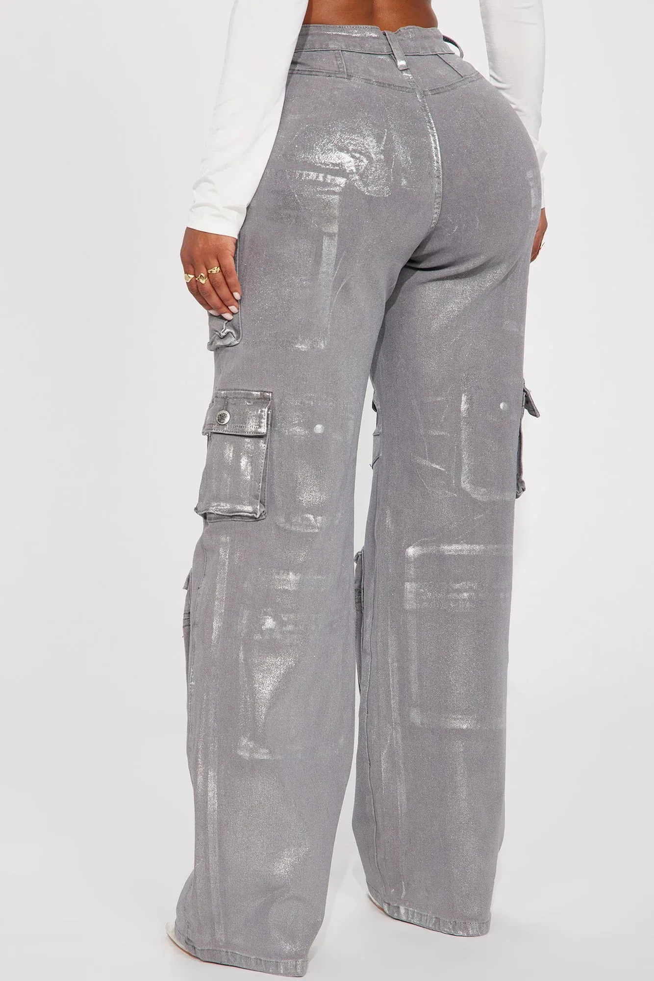 Shine Bright Metallic Cargo Pants