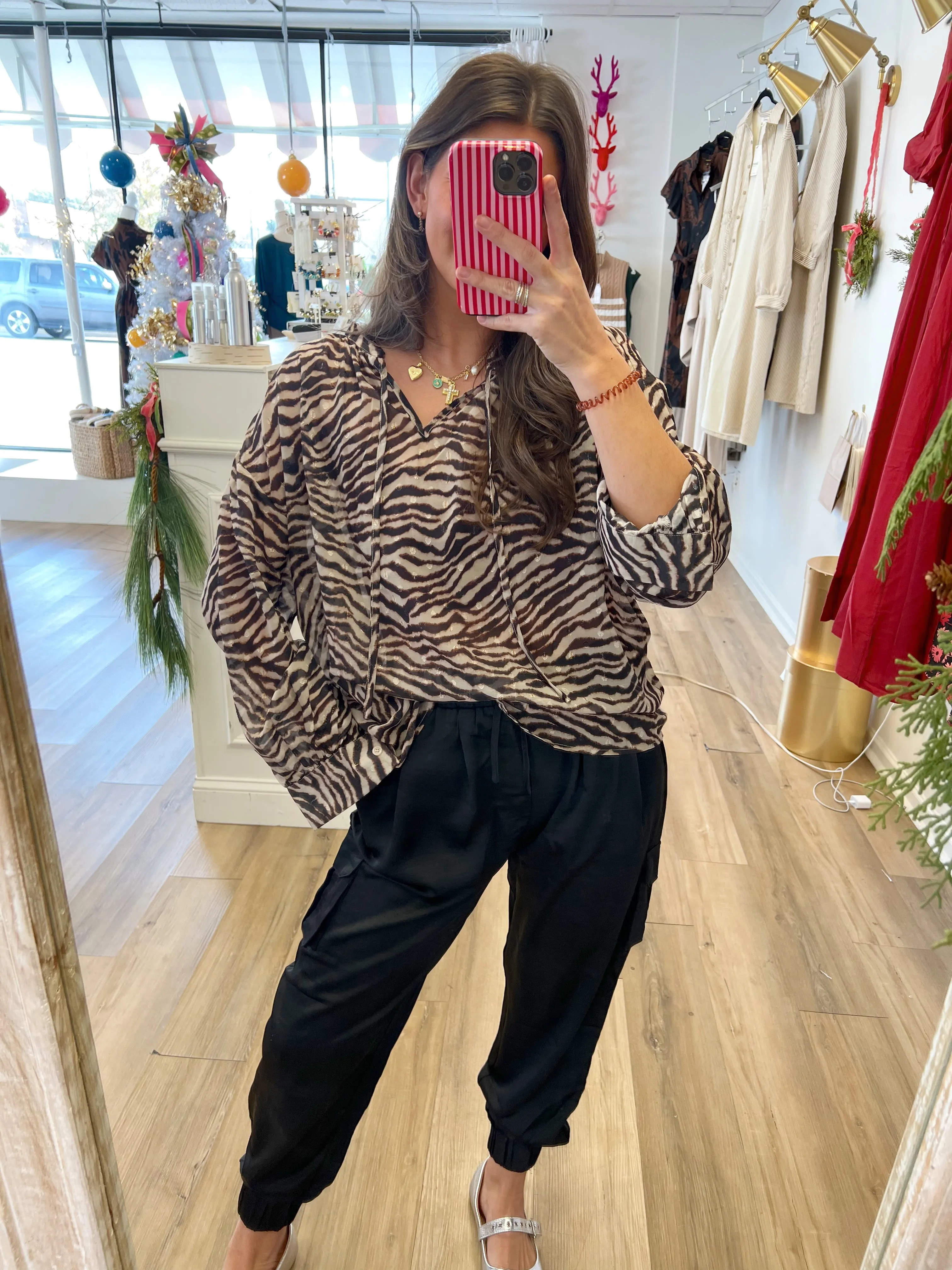 Silk Cargo Jogger Pants