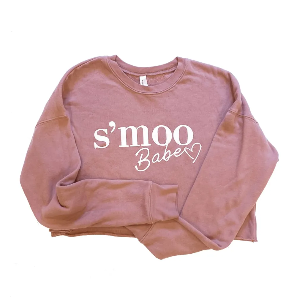 S'moo Babe Pink Cropped Crew Fleece