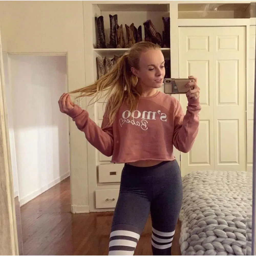 S'moo Babe Pink Cropped Crew Fleece