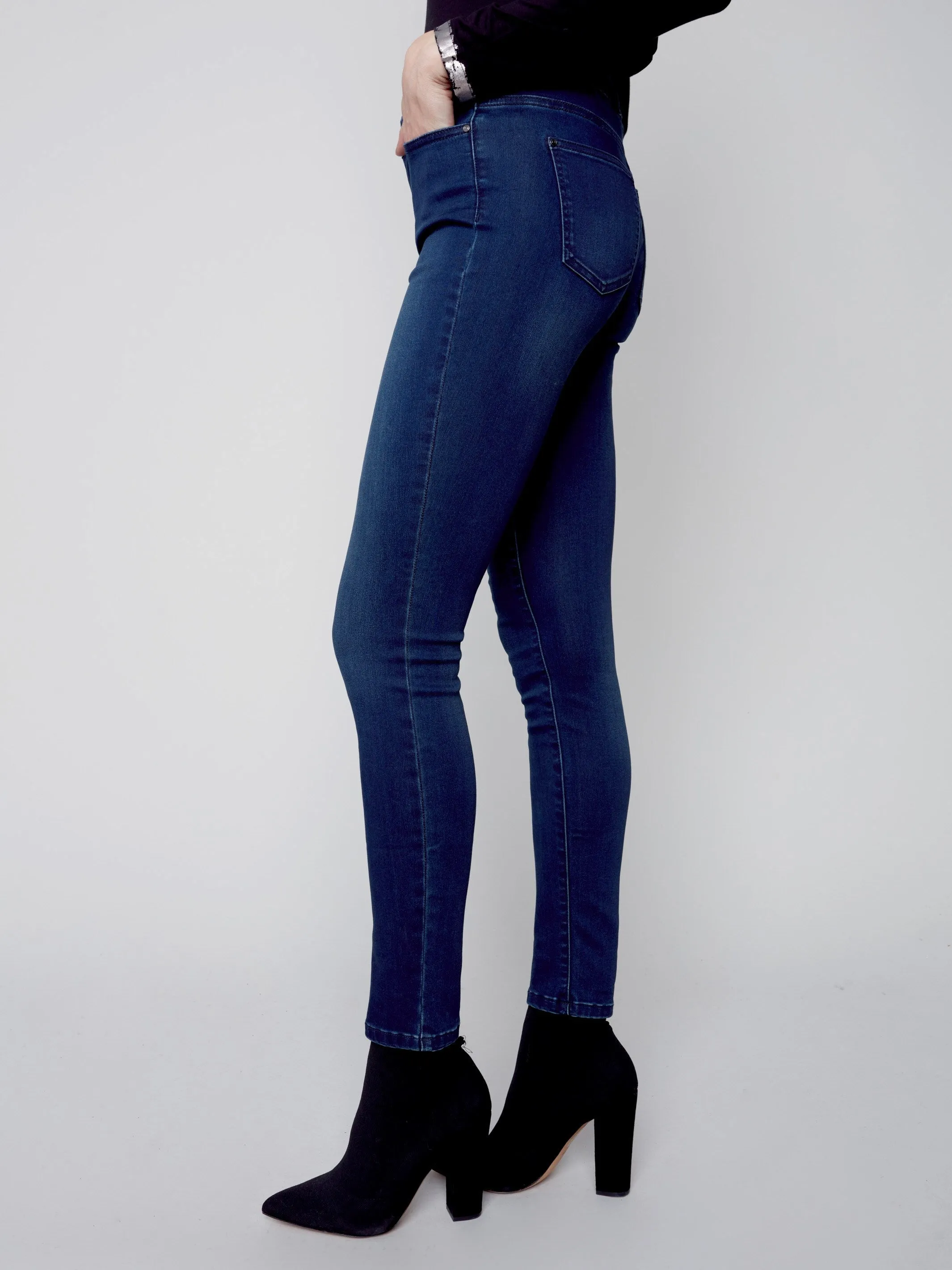 Soft Stretch Skinny Jeans - Blue Black