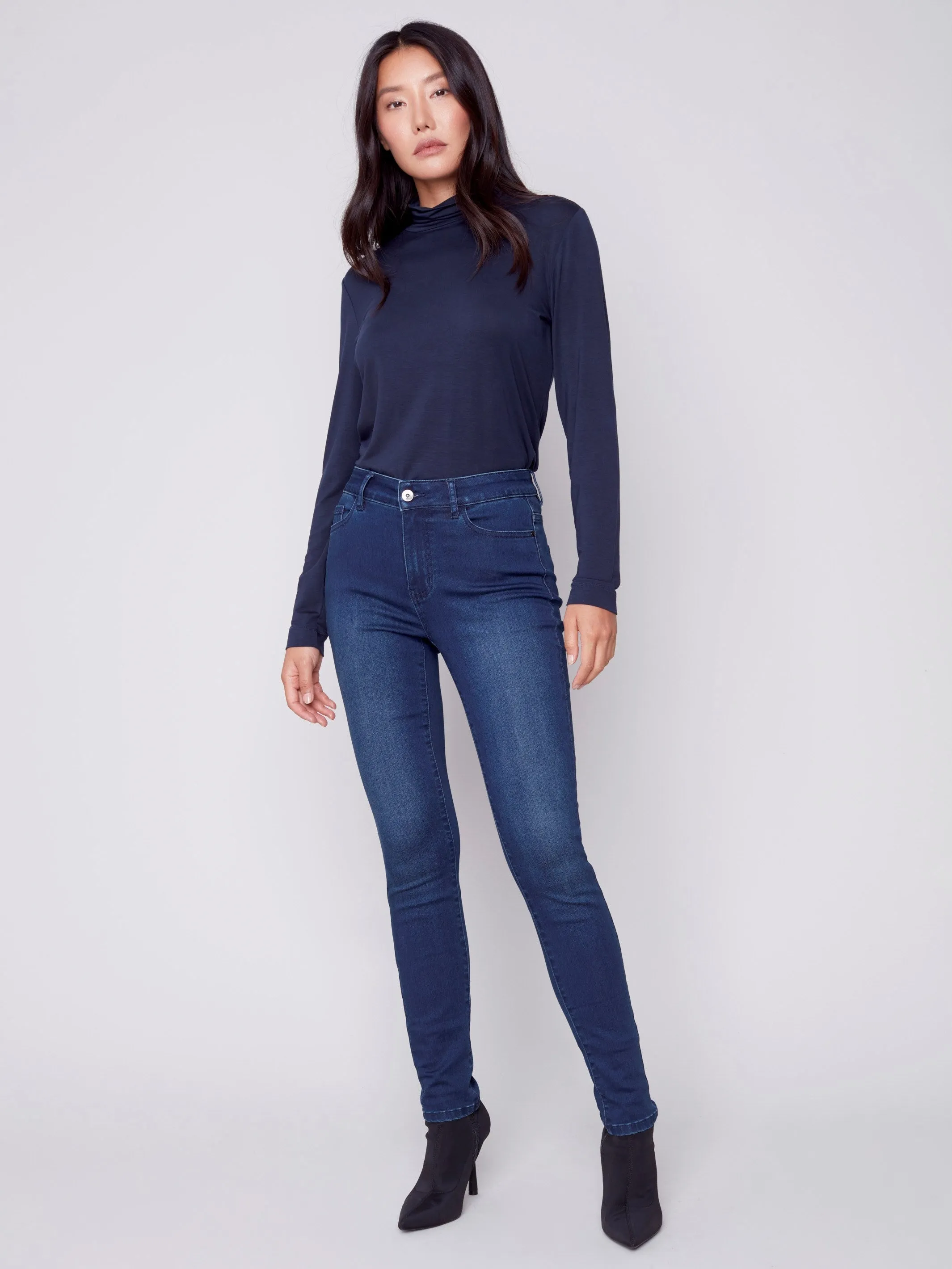 Soft Stretch Skinny Jeans - Blue Black