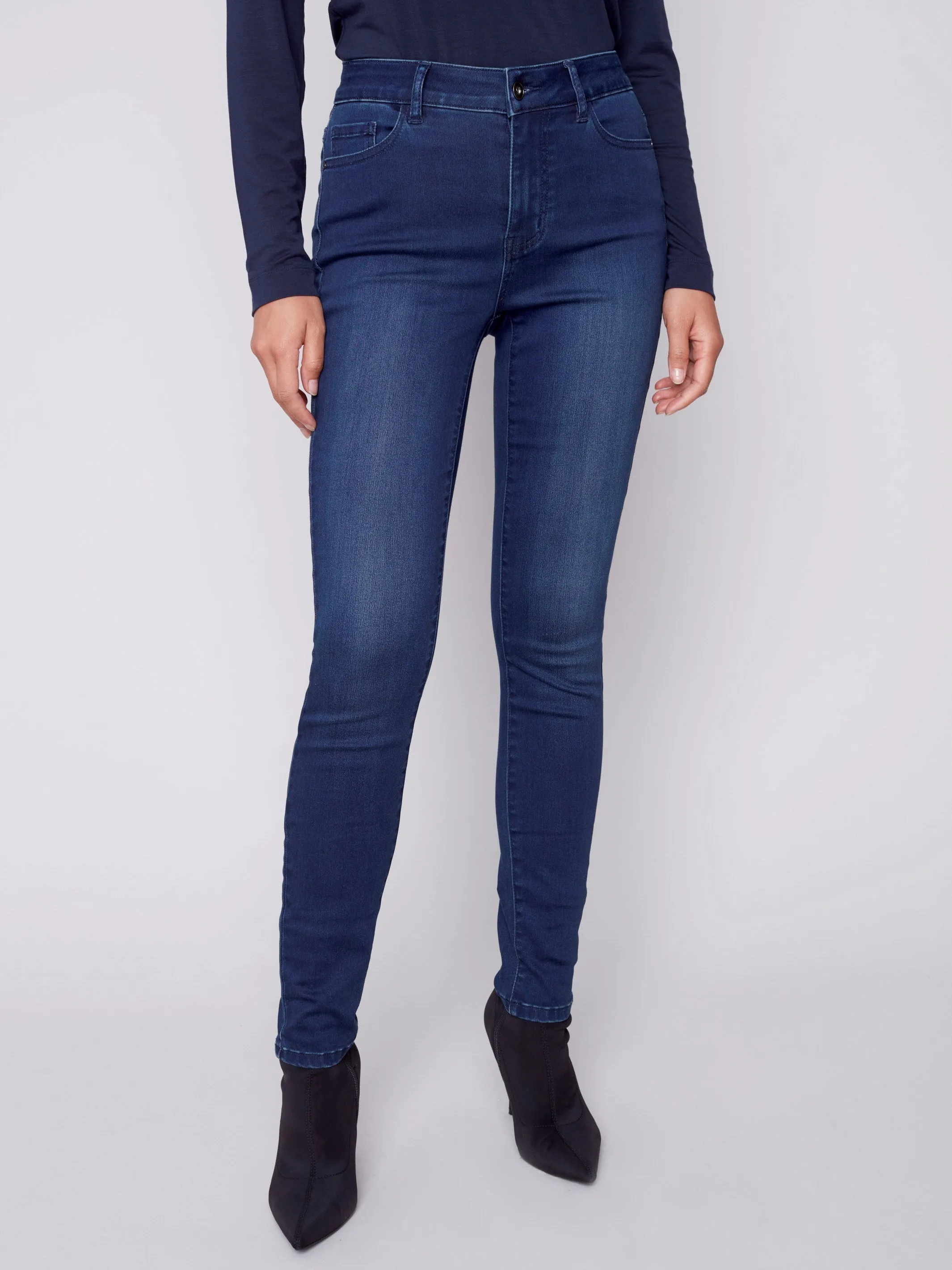 Soft Stretch Skinny Jeans - Blue Black