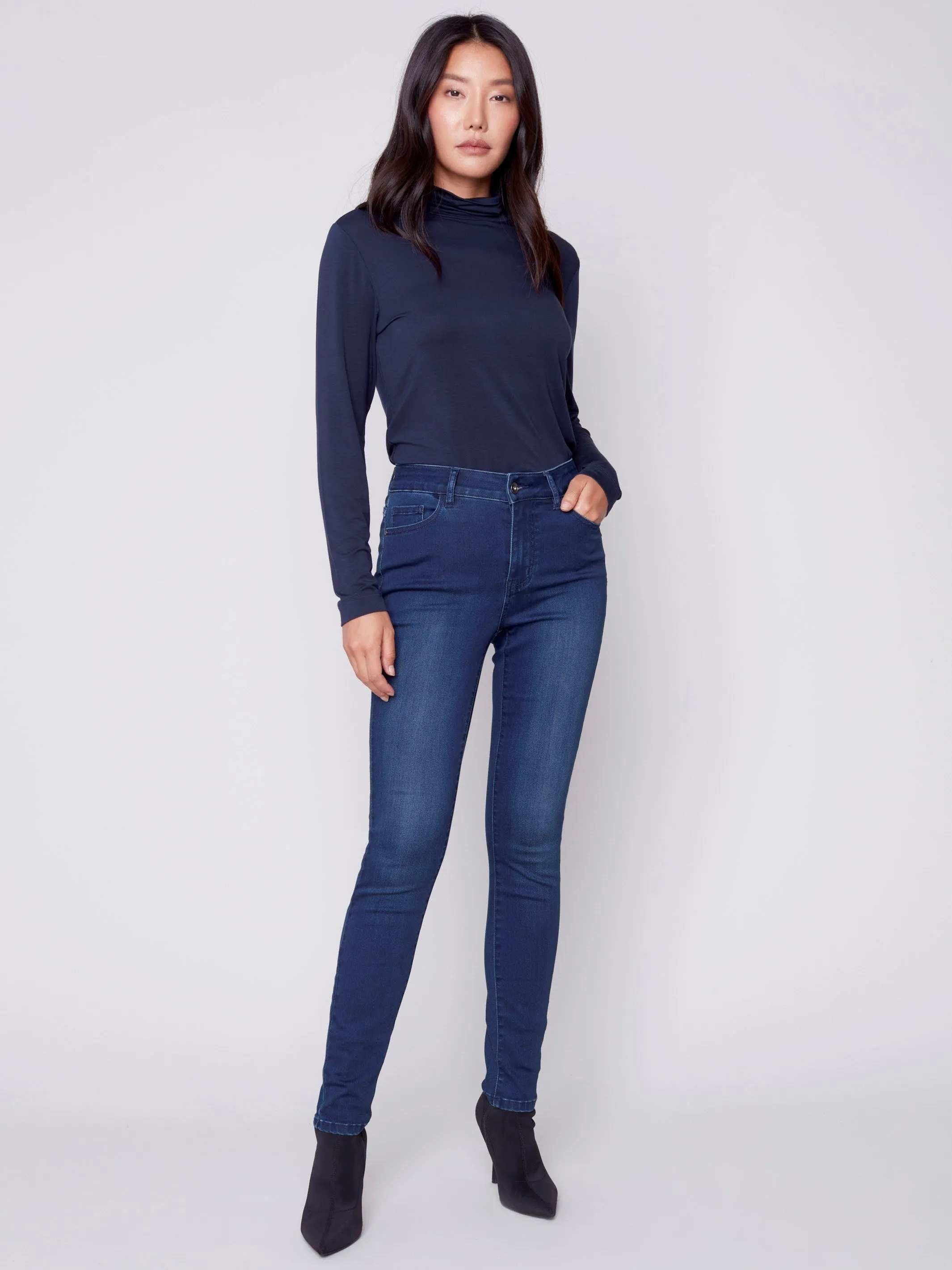 Soft Stretch Skinny Jeans - Blue Black