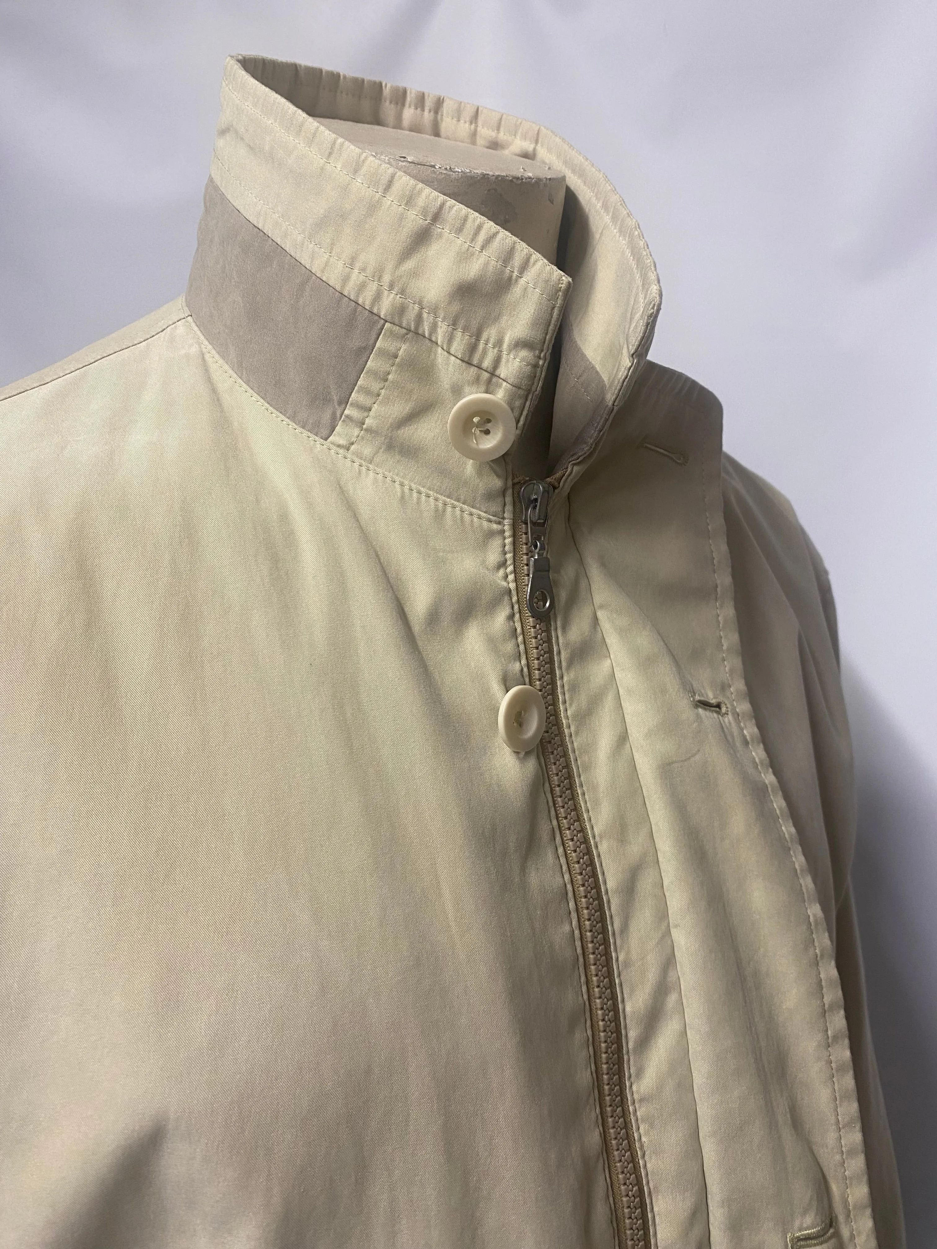 Trek and Travel Vintage Beige Lightweight Bomber Jacket Small