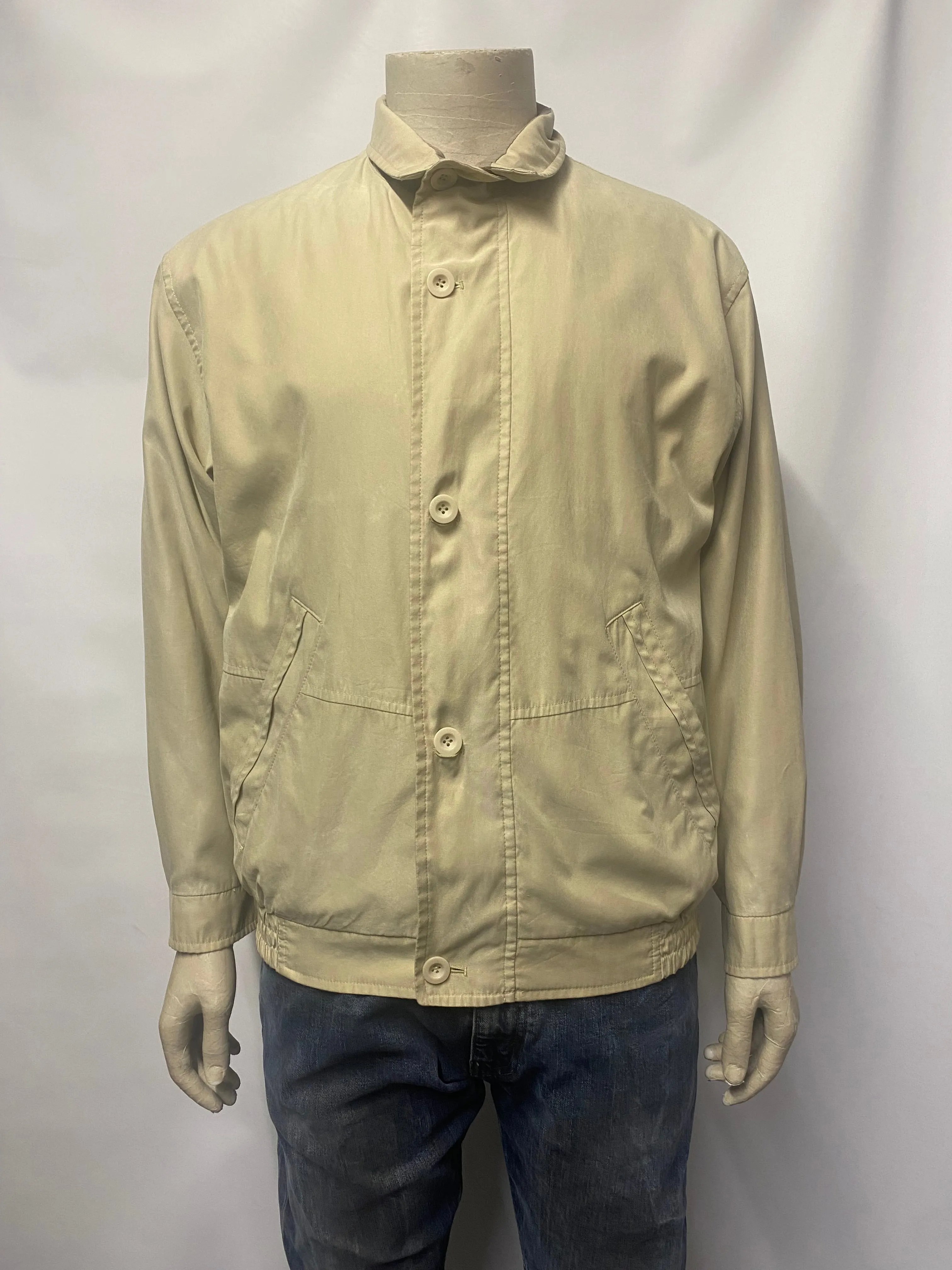 Trek and Travel Vintage Beige Lightweight Bomber Jacket Small