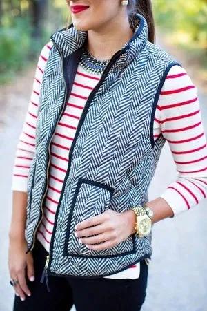 WOMEN'S HERRINGBONE VEST 4 Colors